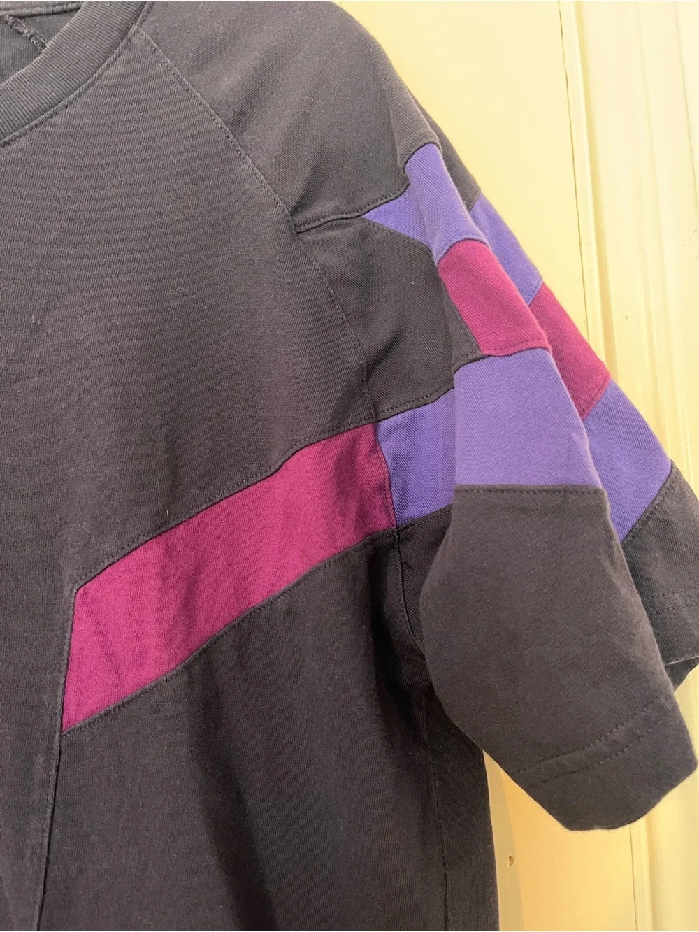 Adidas Originals LA Galaxy Purple Colorblock Graphic Tee Shirt - M 100% cotto